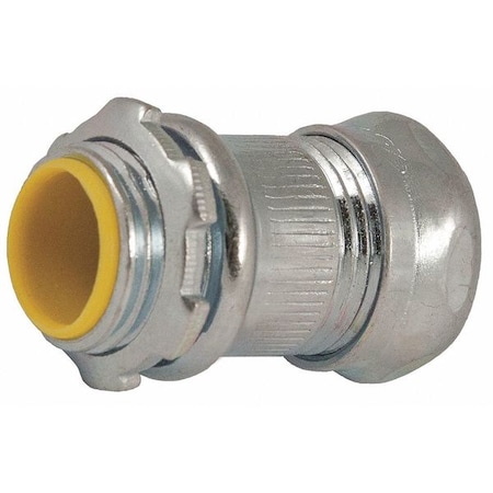 Raco EMT Grounding Connector, 3 in, Compression, Steel, Zinc Plated, Gray; Yellow 2962