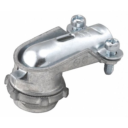 Raco Flexible AC/MC Grounding Connector, 3/4 in, Push-On, Zinc Alloy, Gray 2693