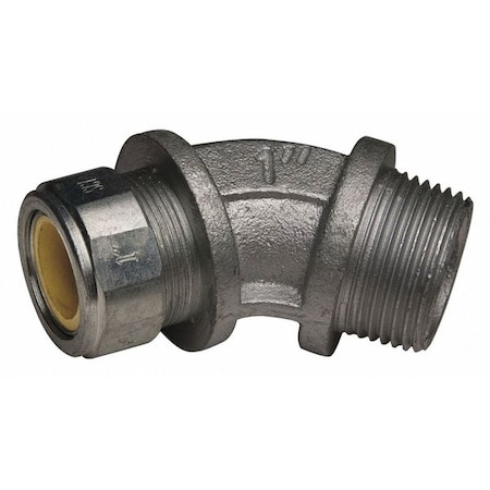 Raco Conduit Fitting Cordgrip, 1 in, Liquid-Tight, Malleable Iron, Zinc Plated, Yellow 3747-2