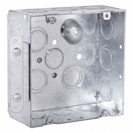 Raco Electrical Box, 42 cu in, Wall Box Type, 2 Gangs, Steel, Square Shape 257HWP
