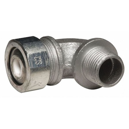 Raco Conduit Fitting Cordgrip, 1/2 in, Liquid-Tight, Malleable Iron, Zinc Plated, White 3794-1