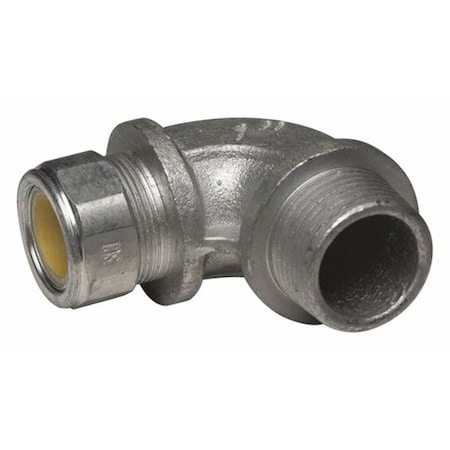 Raco Conduit Fitting Cordgrip, 1 in, Liquid-Tight, Malleable Iron, Zinc Plated, Yellow 3796-2