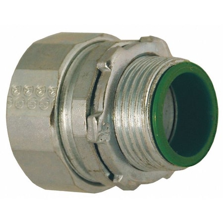 Raco IMC/Rigid Grounding Connector, 1 in, Compression, Steel, Electro Zinc Plated, Gray 3804RAC