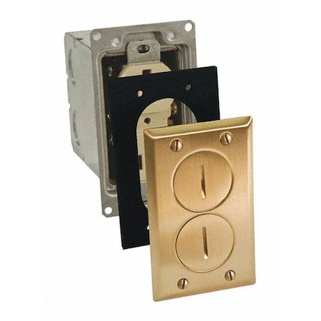 Raco Electrical Box, 18.5 cu in, Floor Box Type, 1 Gang, Brass, Rectangular Shape 6500BR-5