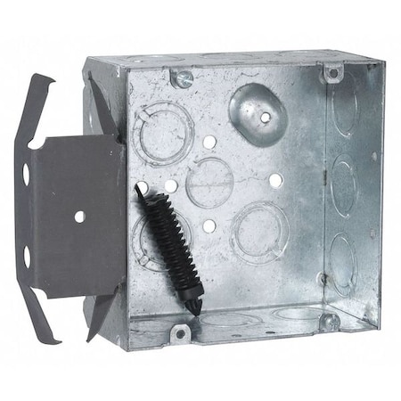 Raco Electrical Box, 42 cu in, Wall Box Type, 2 Gangs, Steel, Square Shape 266