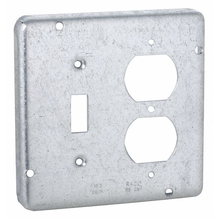 Raco Box Cover, Switch Box Type, Steel, Duplex Receptacle, Toggle Switch Cover Type 876