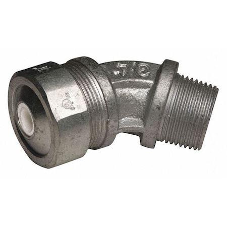 Raco Conduit Fitting Cordgrip, 3/4 in, Liquid-Tight, Malleable Iron, Zinc Plated, White 3746-1