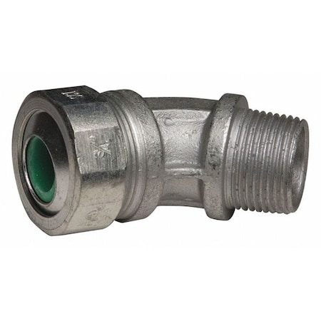 Raco Conduit Fitting Cordgrip, 3/4 in, Liquid-Tight, Malleable Iron, Zinc Plated, Green 3746-3
