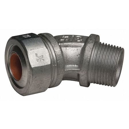 Raco Conduit Fitting Cordgrip, 3/4 in, Liquid-Tight, Malleable Iron, Zinc Plated, Brown 3746-4