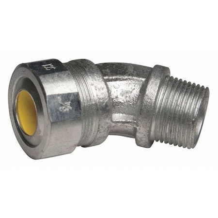 Raco Conduit Fitting Cordgrip, 3/4 in, Liquid-Tight, Malleable Iron, Zinc Plated, Yellow 3746-5