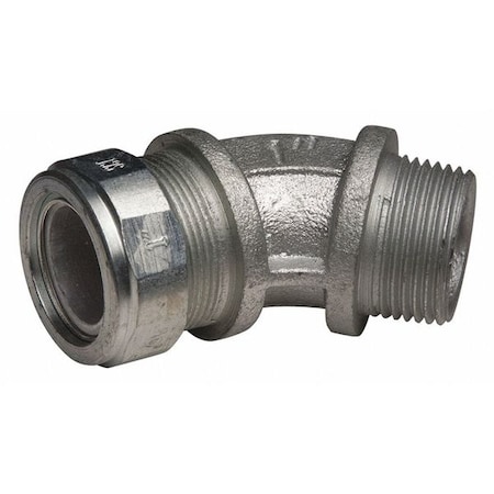 Raco Conduit Fitting Cordgrip, 1 in, liquidtight, Malleable Iron, Zinc Plated, Gray 3747-4
