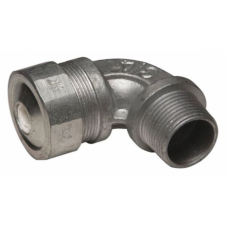 Raco Conduit Fitting Cordgrip, 3/4 in, Liquid-Tight, Malleable Iron, Zinc Plated, White 3795-1
