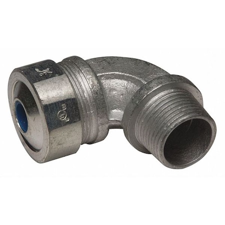Raco Conduit Fitting Cordgrip, 3/4 in, Liquid-Tight, Malleable Iron, Zinc Plated, Blue 3795-2
