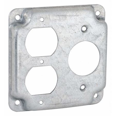 Raco Box Cover, 2 Gang, Steel, Duplex Receptacle Cover Type 806C
