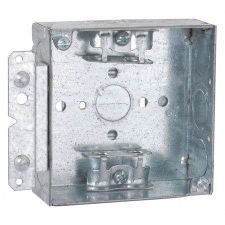 Raco Electrical Box, 21 cu in, Square Box Type, 2 Gangs, Steel, Square Shape 213HWP