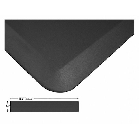 Newlife Eco-Pro By Gelpro Antifatigue Mat, 156" L x 24" W, Brush, Black 104-01-24156-1