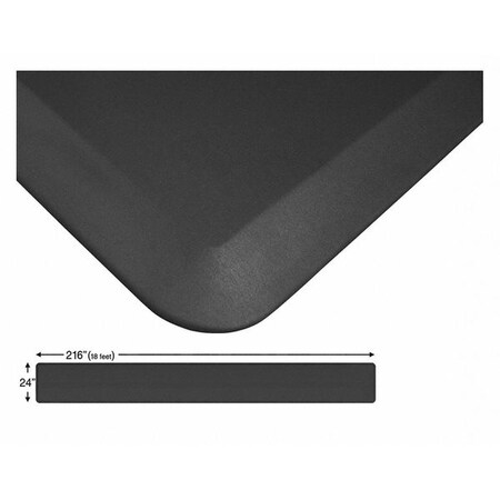 Newlife Eco-Pro By Gelpro Antifatigue Mat, 216" L x 24" W, Brush, Black 104-01-24216-1