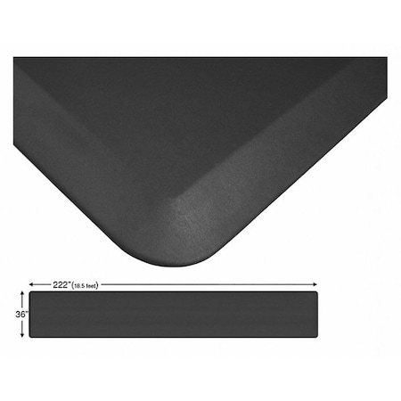 Newlife Eco-Pro By Gelpro Antifatigue Mat, 222" L x 36" W, Brush, Black 104-01-36222-1