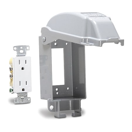 Taymac Electrical Box Cover, 1-Gang Box Type, 1 Gang, Aluminum, In-Use Cover Type MD5881-0