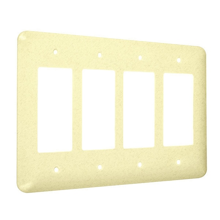 Taymac 4-Decorator Maxi Wall Plates, Number of Gangs: 4 Metal, Textured Finish, Ivory WRTI-RRRR