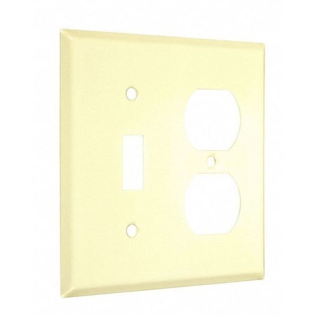 Taymac Toggle/Duplex Standard Wall Plates, Number of Gangs: 2 Metal, Smooth Finish, Ivory WI-TD