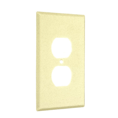 Taymac Duplex Jumbo Wall Plates, Number of Gangs: 1 Metal, Textured Finish, Ivory WJTI-D