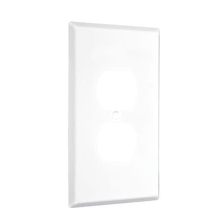Taymac Duplex Jumbo Wall Plates, Number of Gangs: 1 Metal, Smooth Finish, White WJW-D