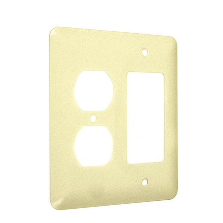 Taymac Duplex/Decorator Maxi Wall Plates, Number of Gangs: 2 Metal, Textured Finish, Ivory WRTI-DR