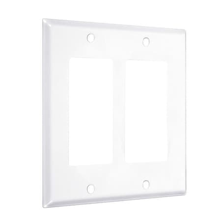 Taymac 2-Decorator Standard Wall Plates, Number of Gangs: 2 Metal, Smooth Finish, White WW-RR