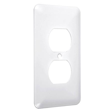 Taymac Duplex Princess Wall Plates, Number of Gangs: 1 Metal, Smooth Finish, White WRW-D
