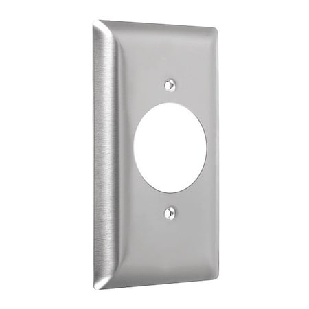 Taymac Single Receptacle Standard Wall Plates, Number of Gangs: 1 Metal, Stainless Steel WSS-SR1