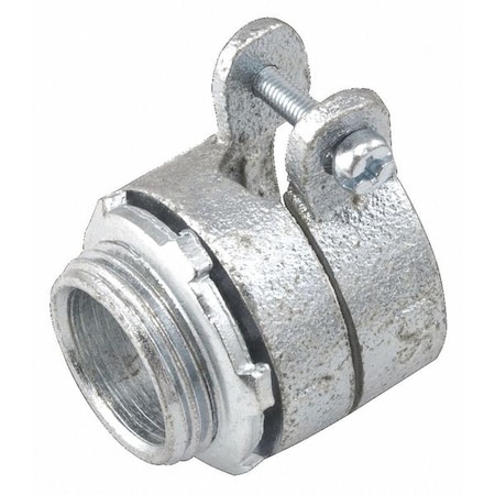 Raco AC/MC Grounding Connector, 1-1/4 in, Push-On, Malleable Iron, Electro Zinc Plated 2105