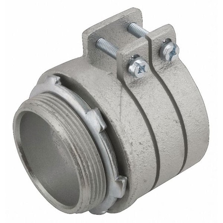 Raco Conduit Fitting Grounding Connector, 4 in, Push-On, Malleable Iron, Electro Zinc Plated 2116