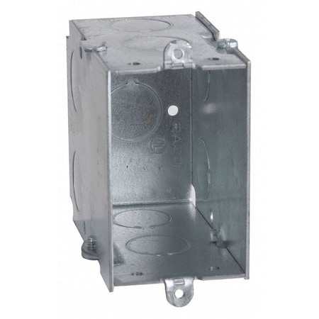 Raco Electrical Box, 18 cu in, Switch Box Type, 1 Gang, Steel, Rectangular Shape 592