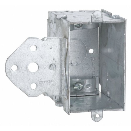 Raco Electrical Box, 18 cu in, Switch Box Type, 1 Gang, Steel, Rectangular Shape 603