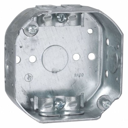Raco Electrical Box, 15.5 cu in, Octagon Box Type, 1 Gang, Steel, Octagon Shape 145