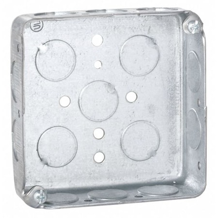 Raco Electrical Box, 18 cu in, Wall Box Type, 2 Gangs, Steel, Square Shape 185
