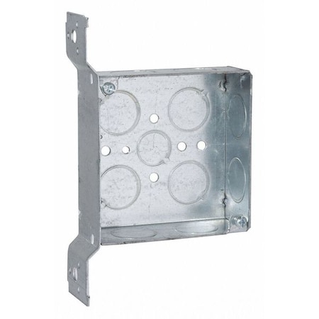 Raco Box, 4 Sq, 1-1/2 Deep, Fs-Brkt 1/2-3/4 Ko 199