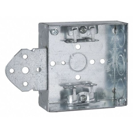 Raco Electrical Box, 21 cu in, Square Box Type, 2 Gangs, Steel, Square Shape 224