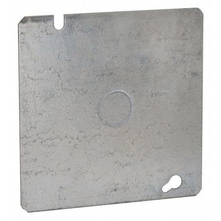 Raco Electrical Box Cover, Square, Steel, Flat, KO Centered Cover 833