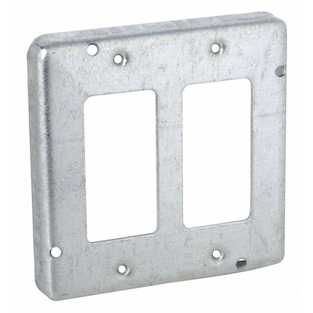 Raco Box Cover, 2 Gang, Steel, GFCI Cover Type 857