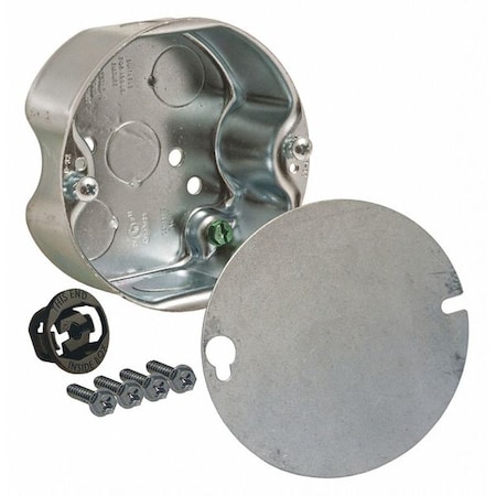 Raco Electrical Box, 15.8 cu in, Ceiling Box Type, Steel, Round Shape 296