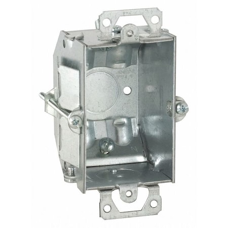 Raco Electrical Box, 10.5 cu in, Switch Box Type, 1 Gang, Steel, Rectangular Shape 487