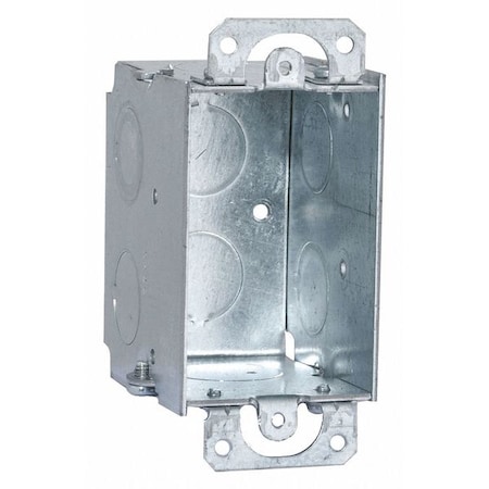 Raco Electrical Box, 12.5 cu in, Switch Box Type, 1 Gang, Steel, Rectangular Shape 503