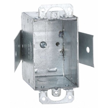 Raco Electrical Box, 12.5 cu in, Switch Box Type, 1 Gang, Steel, Rectangular Shape 508
