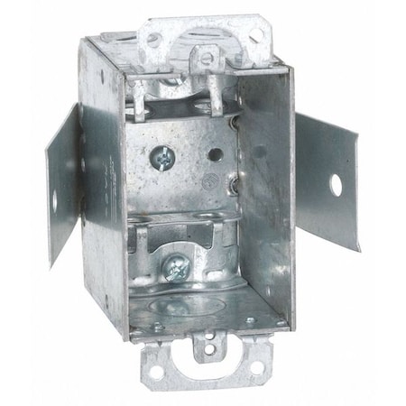 Raco Electrical Box, 12.5 cu in, Switch Box Type, 1 Gang, Steel, Rectangular Shape 526