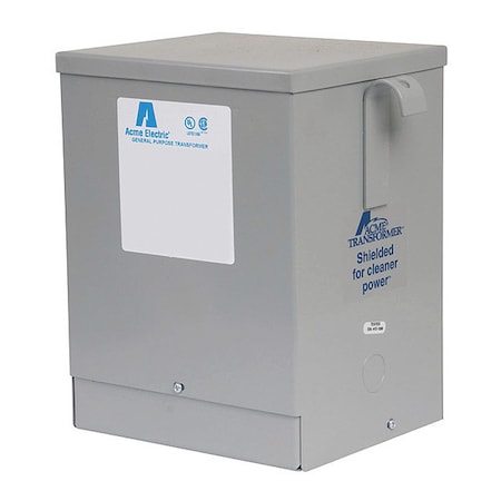 ACME ELECTRIC Transformer, Wall Mount, 1 Phase, 120V AC; 240V AC, 60 Hz, NEMA 3R, Steel, Powder Coated, Gray T253013S