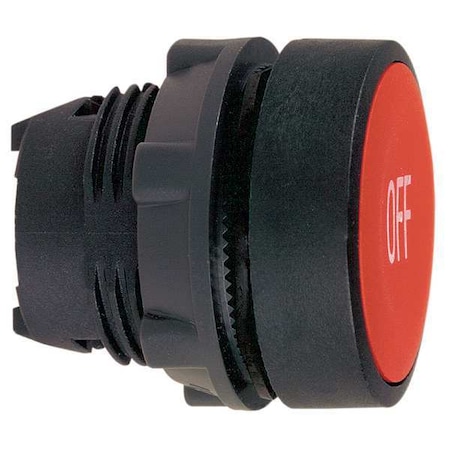 Schneider Electric Push Button Operator, Flush, Momentary Action, Not Applicable Release, Non-Illuminated, Red ZB5AA435