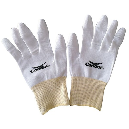 Condor Coated Gloves, Polyurethane, Fingertips, Not Rated Abrasion Level, White, XL (10) 1 PR 21AH76