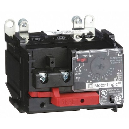 Square D NEMA Overload Relay, 1NC, 6 A Min current, 18 A Max current, 600V AC 9065SF020
